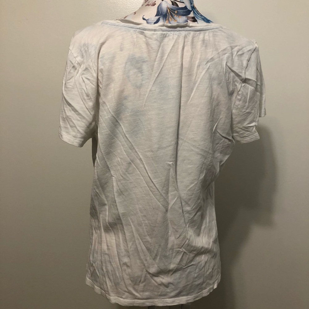 Elle white & blue Paris /French themed top size XL - Picture 3 of 8